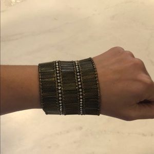 Stretchy bronze & rhinestone bracelet